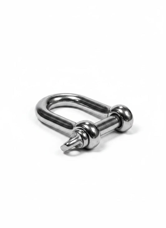 smartkat® D-Schäkel aus poliertem Edelstahl mit Schraubbolzen, ideal für Marineanwendungen und schwere Lasten.