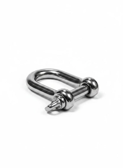 smartkat® D-Schäkel aus poliertem Edelstahl mit Schraubbolzen, ideal für Marineanwendungen und schwere Lasten.
