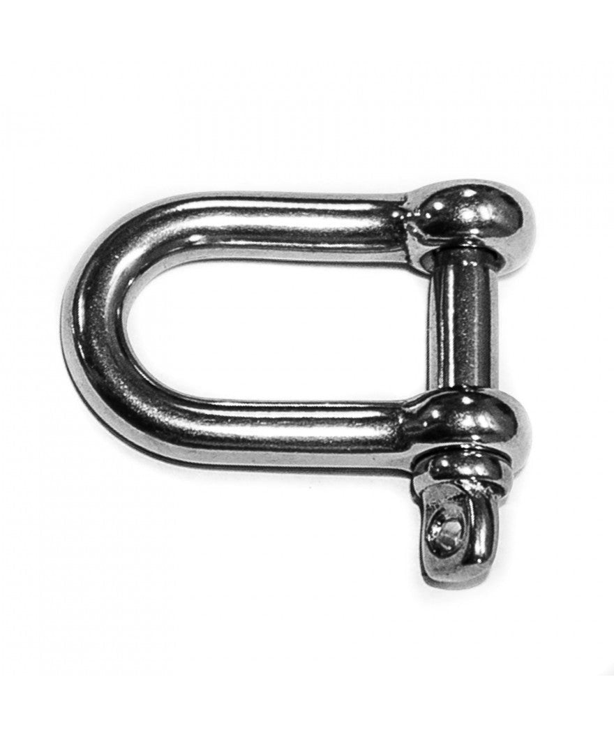 smartkat® D-Schäkel aus poliertem Edelstahl mit Schraubbolzen, robust und korrosionsbeständig für Marineanwendungen.